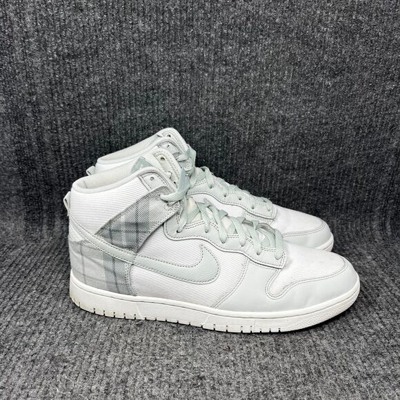 Nike Dunk High Retro‎ SE Tartan Plaid Summit White Green Mens Size 12 DV0826-100